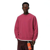 NOAH MARS Men Velvet Crew Sweatshirt Left Chest Cross Embroidery Autumn Winter