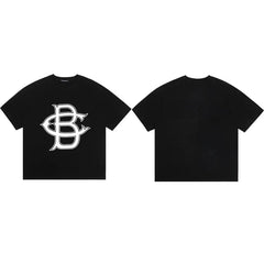 Cole Buxton Black Outline Interlocking CB Logo T-Shirt