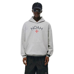 NOAH MARS Men Loose Cross Graphic American Casual Hoodie