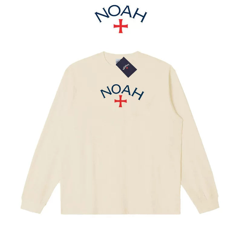 Unisex Heavyweight Cotton Long Sleeve Tee, Matcha Gray Cross Print