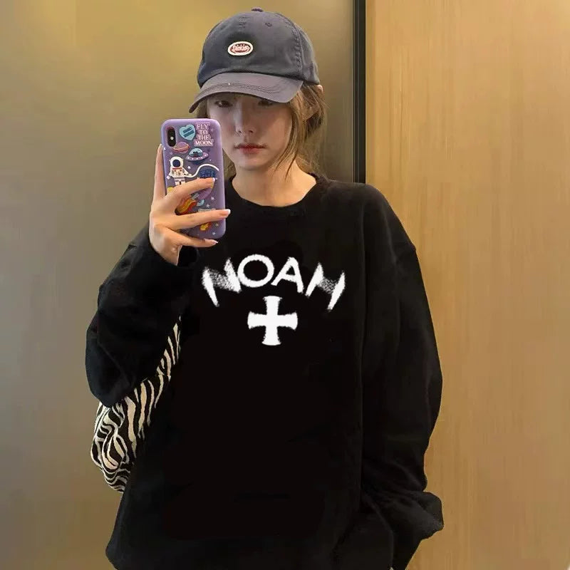 NOAH Phantom Print Unisex Long Sleeve Tee Retro High Street