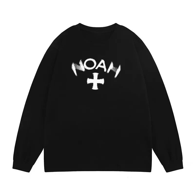NOAH Letter Print Unisex Long Sleeve Tee 24 New Loose American Casual