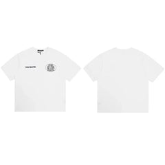 Cole Buxton White Circular Badge Minimalist Logo T-Shirt