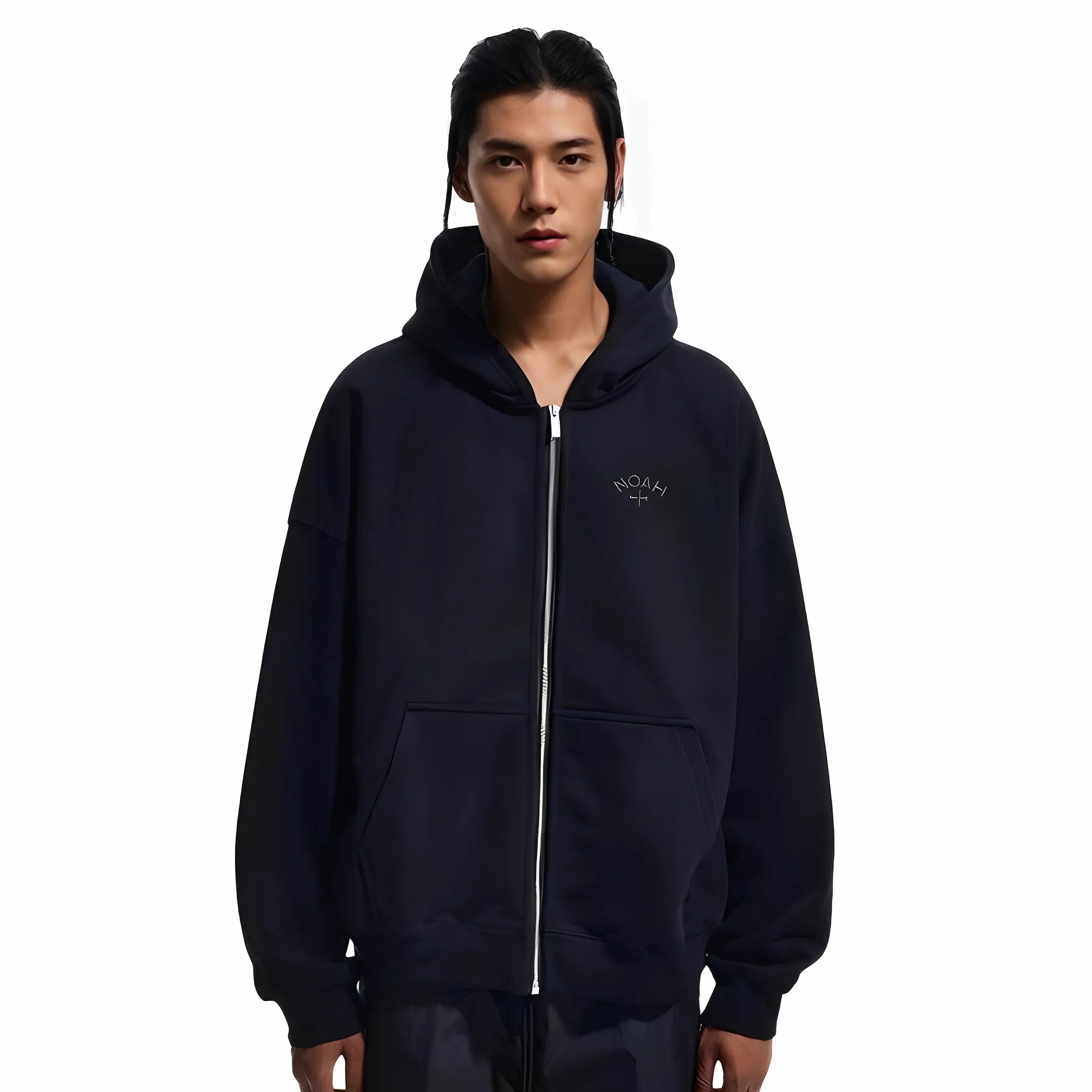 NOAH MARS Zip Hoodie Cardigan First Gen Black Soul Cross Embroidery Autumn Winter