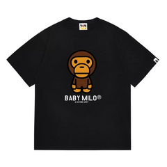 BAPE Style Baby Milo Character Short-Sleeve Tee - Black