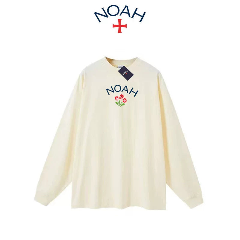 NOAH BWCJ 2024 Loose Crew Neck Couple Long Sleeve Cotton T-shirt
