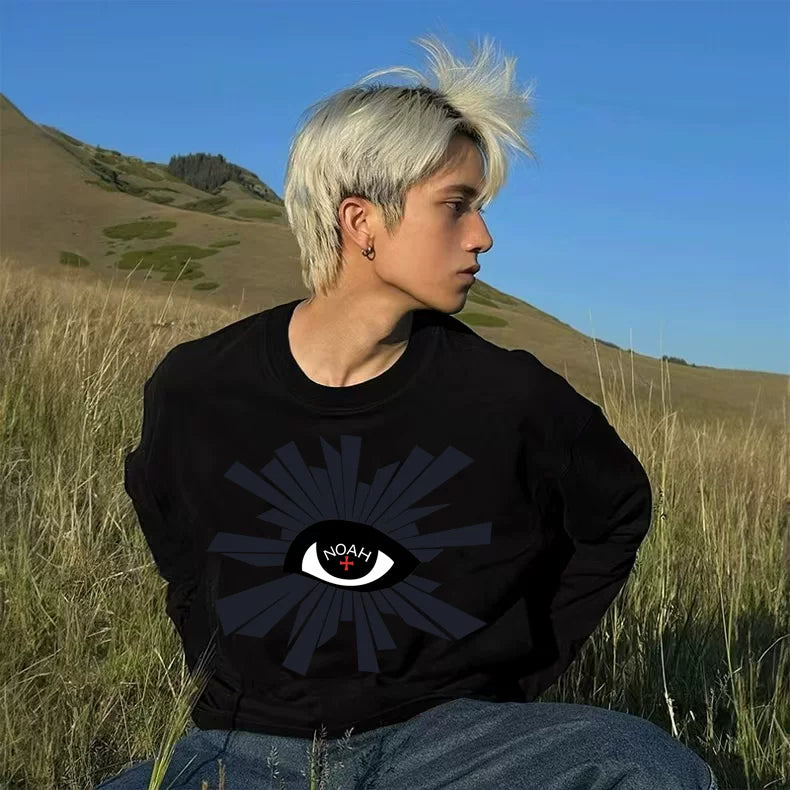 NOAH Cross Print Heavy Cotton Unisex Long Sleeve Tee Matcha Gray
