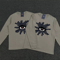 NOAH Cross Print Heavy Cotton Unisex Long Sleeve Tee Matcha Gray