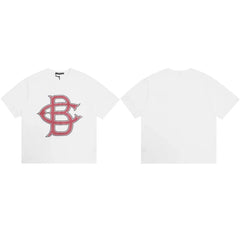 Cole Buxton White Interlocking CB Varsity Logo T-Shirt
